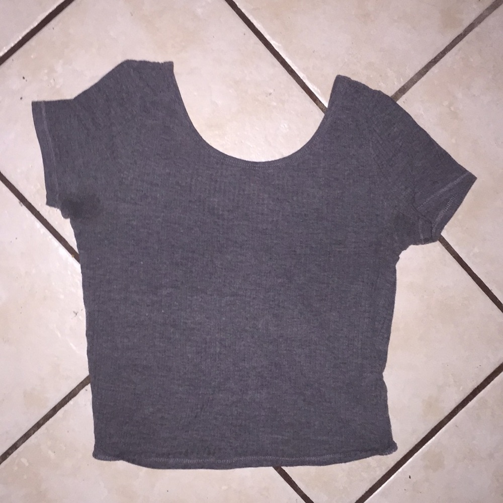 Gray crop top